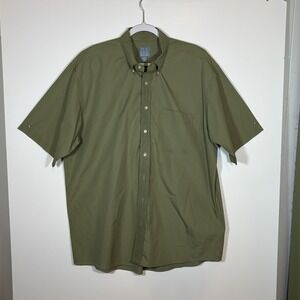 Jos. A. Bank Men's Stay Cool  Olive Green Size XL Short Sleeve Button Down